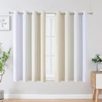 Beige and Greyish White Ombre Blackout Curtains - Image 2