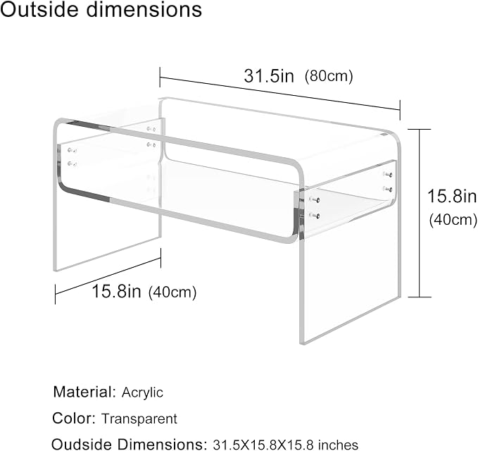 Acrylic Coffee Table, Modern Tea Table - Image 3