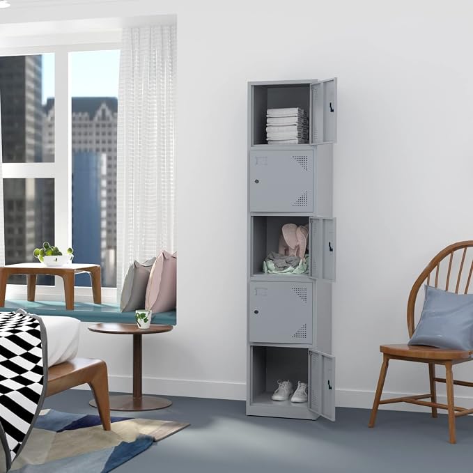 71" Metal Storage Locker With 5 Doors - Image 2
