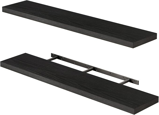 Fixwal Floating Shelves for Wall, 47.2" Long Heavy Duty Wall Mounted Rustic by Fixwal