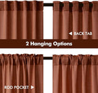 MIULEE Burnt Orange Fall Kitchen Curtain 30 Inches Long 2 Panels Farmhouse | - Image 4