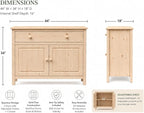 From the Tree Furniture 44" Wide Solid Pine Shaker Sideboard Buffet Cabinet — 2 - Image 2