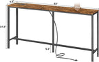 SUPERJARE Console Table with Outlet, 63 Inch Sofa Table with Charging Station - Image 3