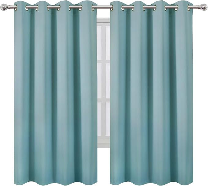 Stone Blue Blackout Curtains 52 x 63 Inch Length/Set of 2 Curtain - Image 2