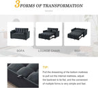 Futon Sofa Bed, Modern 3 in 1 Convertible Sleeper Sofa, Pull Out Couch Bed - Image 6