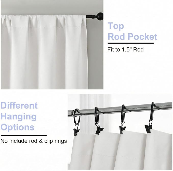 Simplebrand Ava Ivory Short Light Filtering Curtains - Image 4