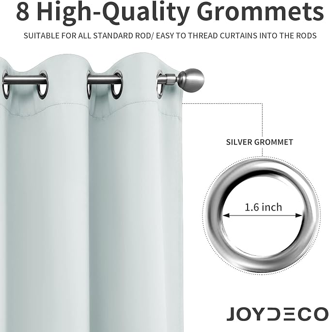 Joydeco White Curtains 108 Inches Long 1 Panel, Thermal Insulated Long - Image 4