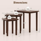 Giantex Nesting Tables Set of 3, Farmhouse Stacking Side Table - Image 3