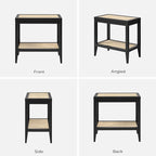SICOTAS Rattan Nightstand Bedside Table - Image 9