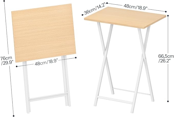 HOOBRO Folding TV Tray Tables, Industrial Snack Tables - Image 3
