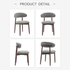 COLAMY Wooden Dining Room Chairs Set of 2, Modern Upholstered Fabric Dining - Image 9