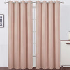 Blackout Curtains 52 x 84 inches Long Blush Curtains Set of 2 Panels Thermal by Lemomo