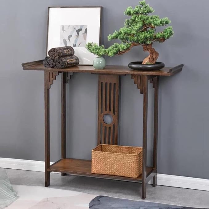 Japanese Style Console Table, Bamboo Accent Table - Image 4