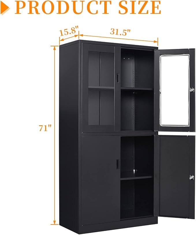 Black Metal Storage Cabinet - Image 3