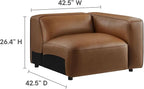 Modway Auren Vegan Leather Right Modular Armchair in Coffee - Image 3
