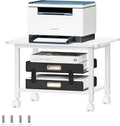 Lerliuo Under Desk Printer Stand, 2-Tier Industrial Mobile Printer Table by Lerliuo
