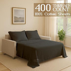 Sleeper Sofa Bed Sheet, 100% Cotton 400 Thread Count, 4 Piece Set, Deep Pocket - Image 2