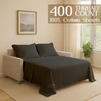 Sleeper Sofa Bed Sheet, 100% Cotton 400 Thread Count, 4 Piece Set, Deep Pocket - Image 2