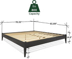 Bme Dinkee King Platform Bed Frame Wood 15 Inch - Image 2