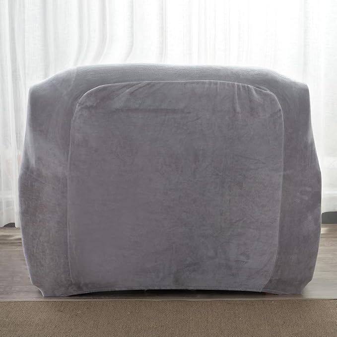 vctops 1-Piece Velvet Plush Stretch Chair Sofa Slipcover Soft Fuzzy Fluffy - Image 5
