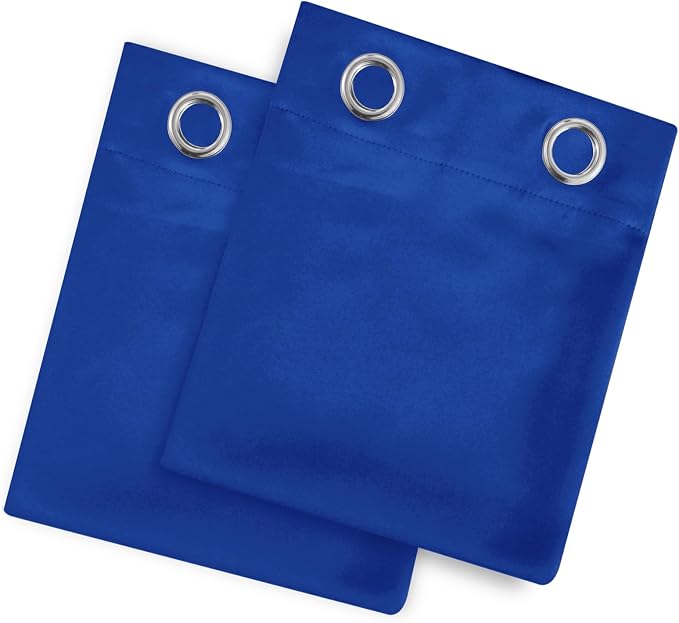 Blackout Curtains 66 x 54 Inch Long Royal Blue Curtains Set of 2 Panels Room - Image 9