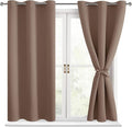 Blackout Curtains for Bedroom, Cappuccino, 42 x 54 Inch, 2 Panels | Thermal by Hiasan