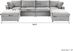 JACH U-Shaped Couches for Living Room, 6-Seats Modular Convertible Sectional - Image 2