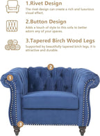 QHITTY 3 Piece Living Room Couch Set, Sectional Chesterfield Sofa Chair - Image 3