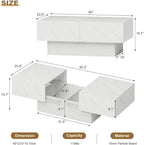 HedoAjim White Marble Coffee Table - Image 2