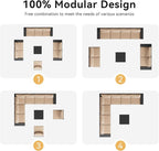 Aoxun Patio Furniture Set, Widen Armrests Wicker Outdoor Sectional - Image 9