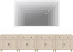 WAMPAT Farmhouse TV Stand for 85 inch TV - Image 4