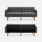 mopio Aaron 76.8" Couch, Small Futon Sofa Bed, Mid Century Modern Futon Couch - Image 9