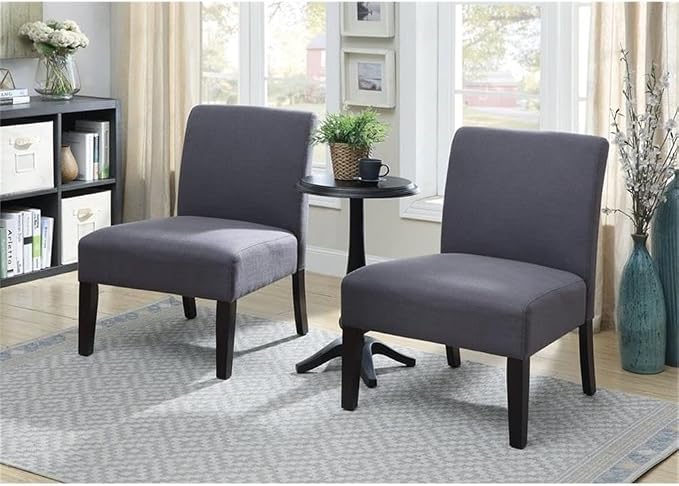 BOWERY HILL 3-Piece Accent Table and Chair Set, MDF and Birch Wood, - Image 2