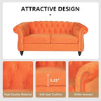 Mid-Century 2 Seater Sofa, Velvet Loveseat - Image 5