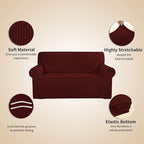 Easy-Going Stretch 4 Seater Oversized Sofa Couch Cover Wine | 1-Piece Extra - Image 4