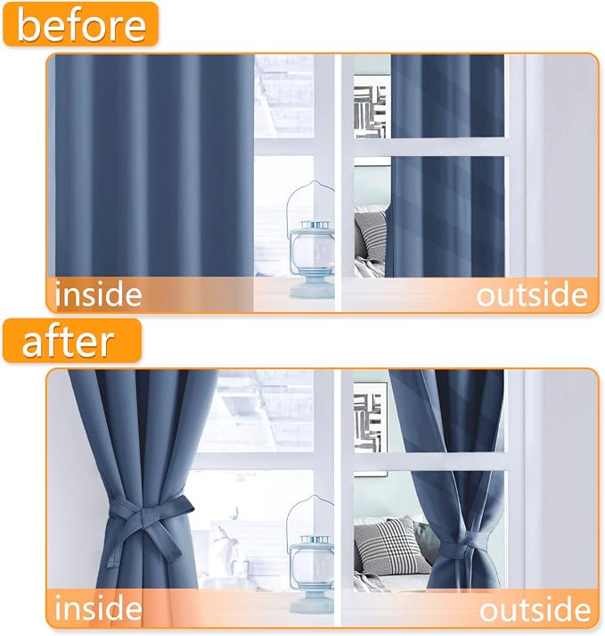 Grommet Blackout Curtains for Bedroom, 60 x 72 Inches, Window Drapes, Living - Image 4