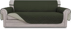 Easy-Going Reversible Couch Cover, 3 Cushion Sofa, Army Green/Beige | Machine by Easy-Going