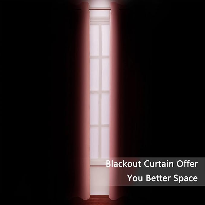 Blackout Curtains 42 x 84 inch/Coral Curtains Set of 2 Panels/Thermal Insulated - Image 3