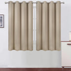 Khaki Thermal Blackout Curtains/52 x 54 Inch/Set of 2 Panels Room Darkening by Lemomo