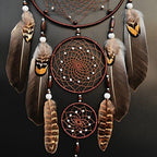 Urdeoms Dream Catchers for Adults Native Home Wall Decor Brown Dreamcatcher - Image 3