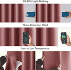 MIULEE Dusty Rose Back Tab Blackout Curtains 52x96 Inch Long 2 Panels Set | Rod - Image 5