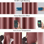 MIULEE Dusty Rose Back Tab Blackout Curtains 52x72 Inches Long 2 Panels Set | - Image 5