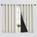 SimpleHome Cream 100% Blackout Curtains Room Darkening Living Room 63 Inch | by SimpleHome