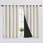 SimpleHome Cream 100% Blackout Curtains Room Darkening Living Room 63 Inch | by SimpleHome