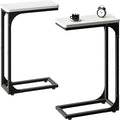 QEEIG Narrow C Shaped Side Table Set of 2 Living Room Sets Slim Couch Tray by QEEIG