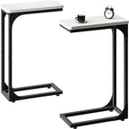 QEEIG Narrow C Shaped Side Table Set of 2 Living Room Sets Slim Couch Tray by QEEIG