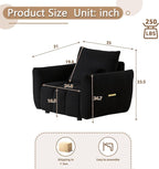 Antetek 35" Modern Accent Single Sofa Chair, Comfy Deep Seat Teddy Living Room - Image 2