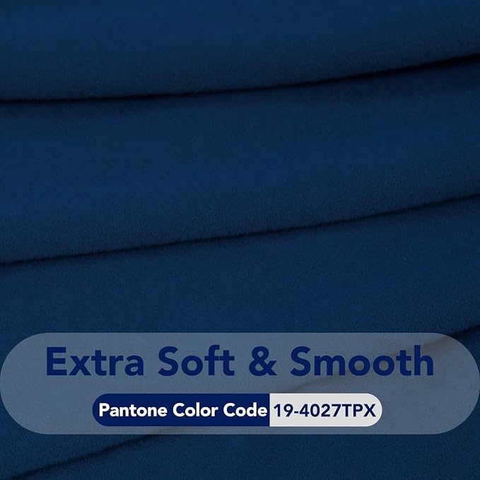 PureFit Stretch Oversized Couch Covers Fleece Sofa Slipcovers Navy | 1-Piece - Image 5