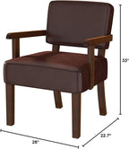 FAGAGA Accent Chair, PU Leather Living Room Chairs Oversized - Image 3