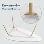 SAYGOER Modern Coffee Table White Oval Coffee Tables - Image 3